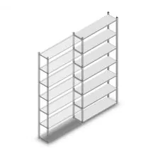 Legbordstelling Medium Duty 3000x1150x300 mm (hxbxd) 7 niveaus verzinkt aanbouwsectie