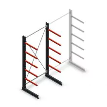 Medium draagarmstelling enkelzijdig 3000x1500x800 mm (hxbxd) 5 niveaus beginsectie