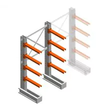 Medium draagarmstelling IT enkelzijdig 1990x1000x600 mm (hxbxd) 4 niveaus beginsectie