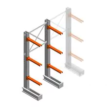 Medium draagarmstelling IT enkelzijdig 2455x1000x600 mm (hxbxd) 3 niveaus beginsectie