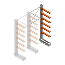 Medium draagarmstelling IT enkelzijdig 2455x1000x600 mm (hxbxd) 6 niveaus aanbouwsectie