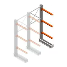 Medium draagarmstelling IT enkelzijdig 2455x1000x800 mm (hxbxd) 3 niveaus aanbouwsectie