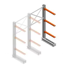 Medium draagarmstelling IT enkelzijdig 2455x1200x800 mm (hxbxd) 3 niveaus aanbouwsectie