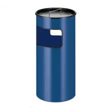 Metalen as-papierbak 50 liter blauw