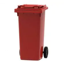 Afvalcontainer, mobiele rolcontainer 120 liter rood