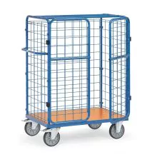 Pakketwagen, transportwagen 1000x600x1552 mm (lxbxh) 600 kg met 3 gaaswanden en vleugeldeur