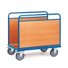 Plateauwagen, hekwagen, zijwandwagen 600 kg met 2 houten wanden 1200x800