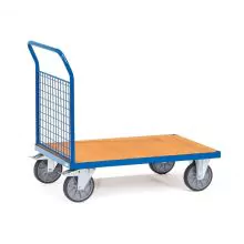 Plateauwagen, transportwagen 600 kg met gaaswand 1000x600