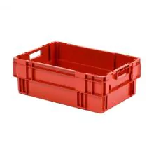 Stapelbare, nestbare transportkrat DTK0 600x400x210 mm (lxbxh) rood