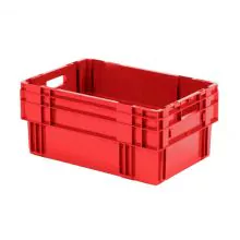 Stapelbare, nestbare transportkrat DTK0 600x400x270 mm (lxbxh) rood