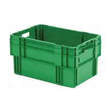 Stapelbare, nestbare transportkrat DTK0 600x400x320 mm (lxbxh) groen