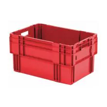 Stapelbare, nestbare transportkrat DTK0 600x400x320 mm (lxbxh) rood