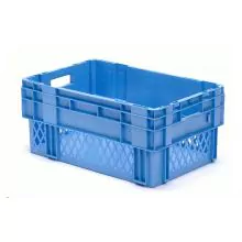 Stapelbare, nestbare transportkrat DTK1 600x400x270 mm (lxbxh) blauw