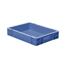 Stapelbare transportkrat TK0 400x300x75 mm (lxbxh) blauw