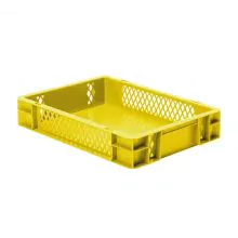 Stapelbare transportkrat TK1 400x300x75 mm (lxbxh) geel