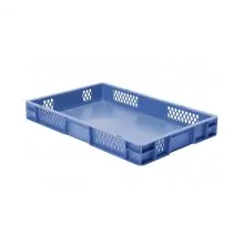 Stapelbare transportkrat TK1 600x400x75 mm (lxbxh) blauw