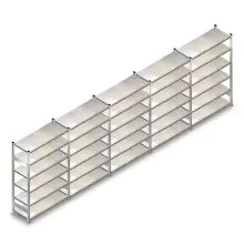 Voordeelrij gebruikte Schaefer R3000 legbordstelling 2300x6580x800mm (hxbxd) 6 niveaus