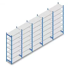 Voordeelrij gebruikte Dexion Impex legbordstelling 2435x5180x460 mm (hxbxd) 7 niveaus