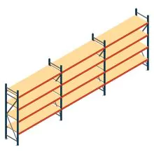 Voordeelrij deels gebruikte grootvakstelling AR 2000x8308x600 mm (hxbxd) 4 niveaus