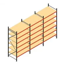 Voordeelrij grootvakstelling AR 3000x5038x1000 mm (hxbxd) 6 niveaus antraciet met voorgemonteerde frames