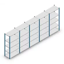 Voordeelrij legbordstelling Medium Duty 2000x5000x500 mm (hxbxd) 5 niveaus blauw