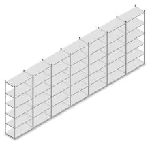 Voordeelrij legbordstelling Medium Duty 3000x7000x500 mm (hxbxd) 6 niveaus verzinkt