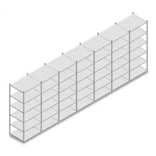 Voordeelrij legbordstelling Medium Duty 3000x7000x800 mm (hxbxd) 6 niveaus verzinkt