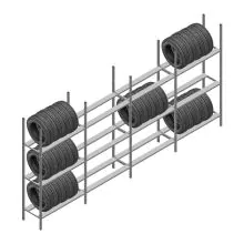 Voordeelrij bandenstelling Medium Duty 2000x4000x600 mm (hxbxd) 3 niveaus