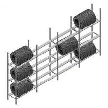 Voordeelrij bandenstelling Medium Duty 2200x4000x600 mm (hxbxd) 3 niveaus