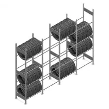 Voordeelrij bandenstelling Heavy Duty 2500x4000x500 mm (hxbxd) 4 niveaus 