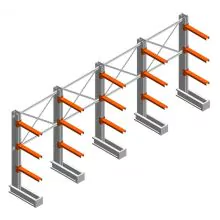 Voordeelrij medium draagarmstelling IT enkelzijdig 1990x4800x600 mm (hxbxd) 3 niveaus