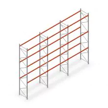 Voordeelrij palletstelling AR T2 6000x8420x1100 mm (hxbxd) 3 niveaus 1820kg/niv met voorgemonteerde frames