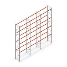 Voordeelrij palletstelling AR T2 8000x8420x1100 mm (hxbxd) 4 niveaus 1820kg/niv met voorgemonteerde frames