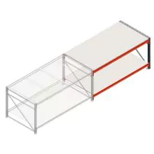 Werktafel grootvakstelling dubbellaags aanbouwsectie 1905x1000x900 mm (lxdxh) frames niet voorgemonteerd