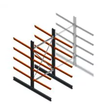 Zware draagarmstelling dubbelzijdig 3000x1500x1200mm (hxbxd) 4 niveaus beginsectie
