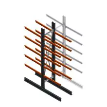 Zware draagarmstelling dubbelzijdig 4000x800x1200mm (hxbxd) 5 niveaus beginsectie