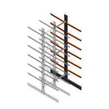 Zware draagarmstelling dubbelzijdig 5000x1000x1200mm (hxbxd) 6 niveaus aanbouwsectie