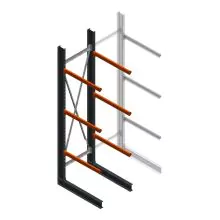 Zware draagarmstelling enkelzijdig 4000x1000x1200 mm (hxbxd) 3 niveaus beginsectie