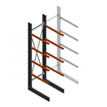 Zware draagarmstelling enkelzijdig 4000x1000x1200mm (hxbxd) 4 niveaus beginsectie