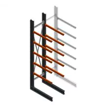 Zware draagarmstelling enkelzijdig 4000x800x1200mm (hxbxd) 5 niveaus beginsectie