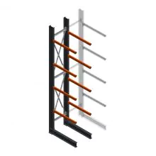 Zware draagarmstelling enkelzijdig 5000x800x1200mm (hxbxd) 4 niveaus beginsectie
