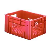 Zware stapelbare transportkrat VTK1 400x300x210 mm (lxbxh) rood