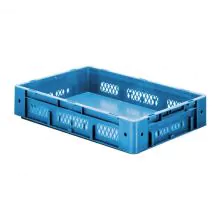 Zware stapelbare transportkrat VTK1 600x400x120 mm (lxbxh) blauw