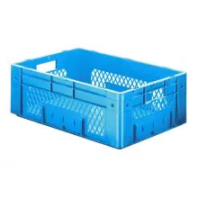 Zware stapelbare transportkrat VTK1 600x400x210 mm (lxbxh) blauw