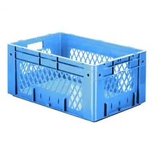 Zware stapelbare transportkrat VTK1 600x400x270 mm (lxbxh) blauw