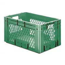 Zware stapelbare transportkrat VTK1 600x400x320 mm (lxbxh) groen