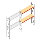 Grootvakstelling AR 2000x1850x400 mm (hxbxd) 2 niveaus verzinkt aanbouwsectie met voorgemonteerde frames
