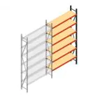 Grootvakstelling AR 3000x1610x400 mm (hxbxd) 6 niveaus verzinkt aanbouwsectie met voorgemonteerde frames