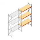 Grootvakstelling AR 3000x1850x600 mm (hxbxd) 3 niveaus verzinkt aanbouwsectie met voorgemonteerde frames