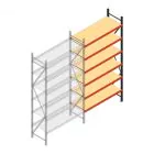 Grootvakstelling AR 3000x1610x600 mm (hxbxd) 6 niveaus verzinkt aanbouwsectie met voorgemonteerde frames